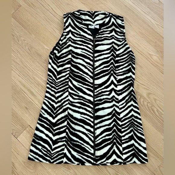 Y2K Vintage Xhileration Women’s Zebra Vest Zipper Medium - Picture 1 of 7